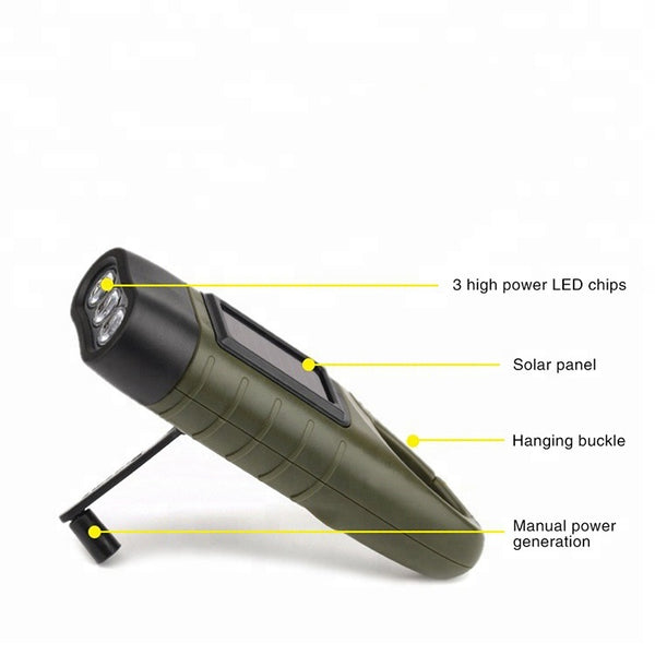 Emergency Solar Powered LED Flashlight